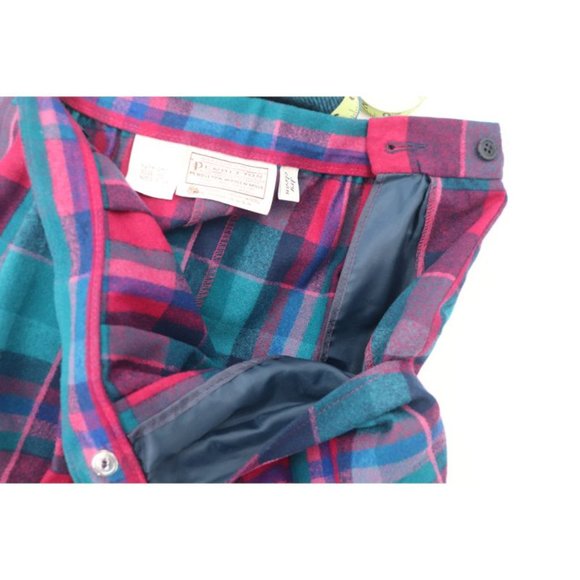 Vintage pendleton women's 10 tweed virgin wool skirt set jacket plaid pleated - Picture 9 of 13
